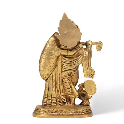 Handcrafted Brass Radha Krishna Statue – Traditional Indian Art & Spiritual Home Decor