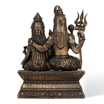 Handcrafted Brass Shiva Parivar Statue – Shiva Parvati Ganesh Kartikeya Indian Spiritual Decor