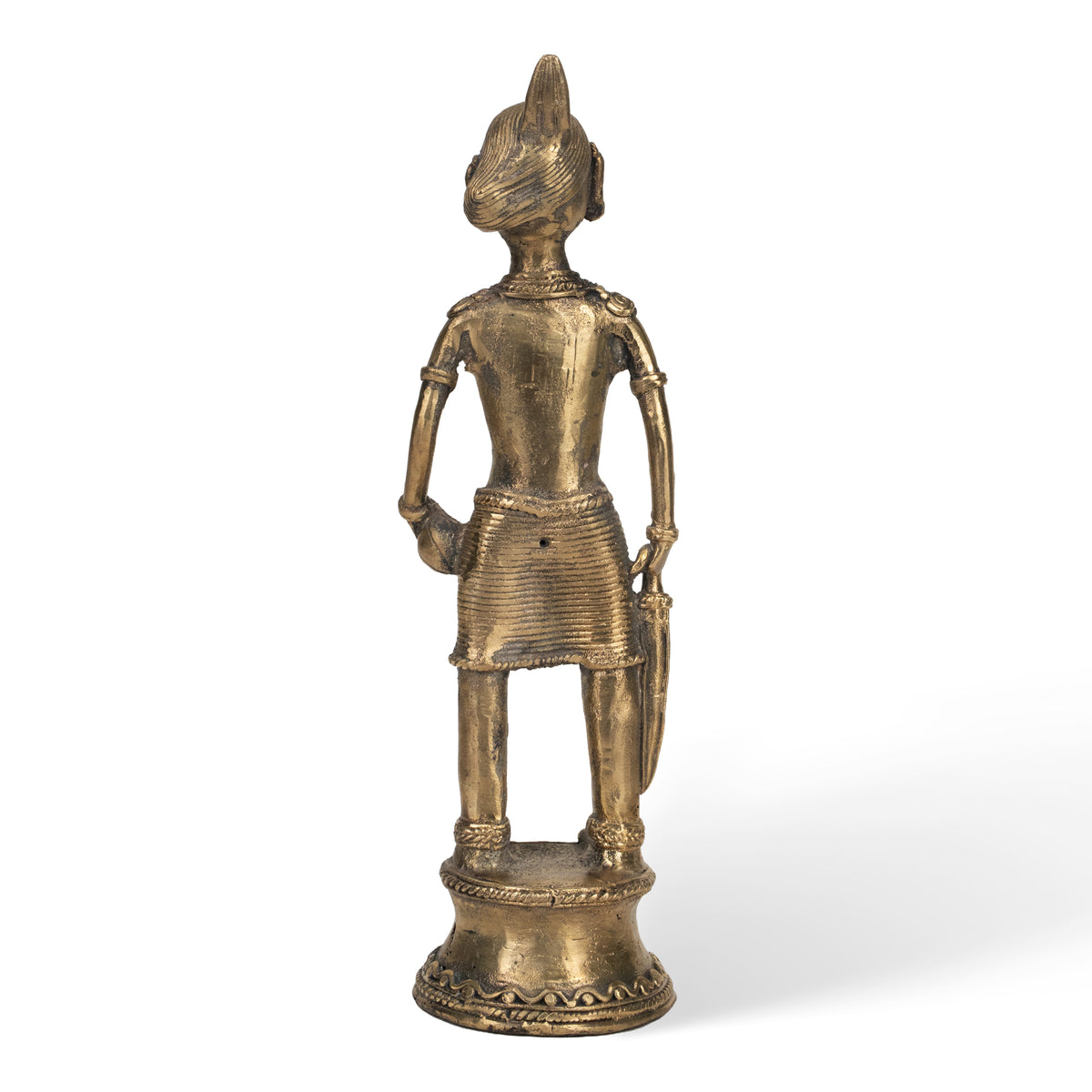 Handcrafted Dhokra Tribal Man Statue – Traditional Indian Brass Folk Art Decor