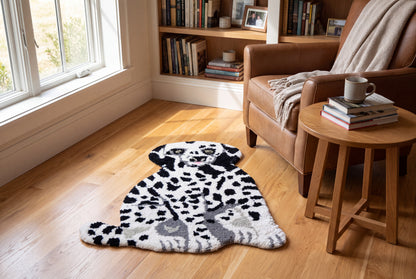 Hand Tufted Dalmatian Dog Rug – Cute Black & White Dog Shaped Wool Rug for Kids Room, Nursery & Bedroom Décor | 1 × 1 Feet