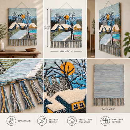 Handwoven Tree Wall Hanging, 30x20 Inch, Tree of Life Tapestry, Handmade Nature Wall Art, Rustic Boho Home Decor
