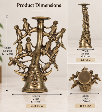 Handcrafted Dhokra Tribal Tree of Life Sculpture – Brass Tribal Art Home Decor