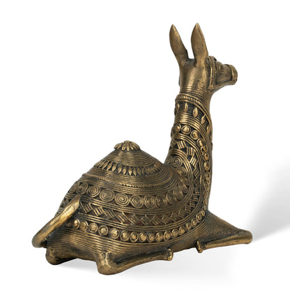 Handcrafted Dhokra Brass Camel Sculpture – Traditional Indian Tribal Home Decor