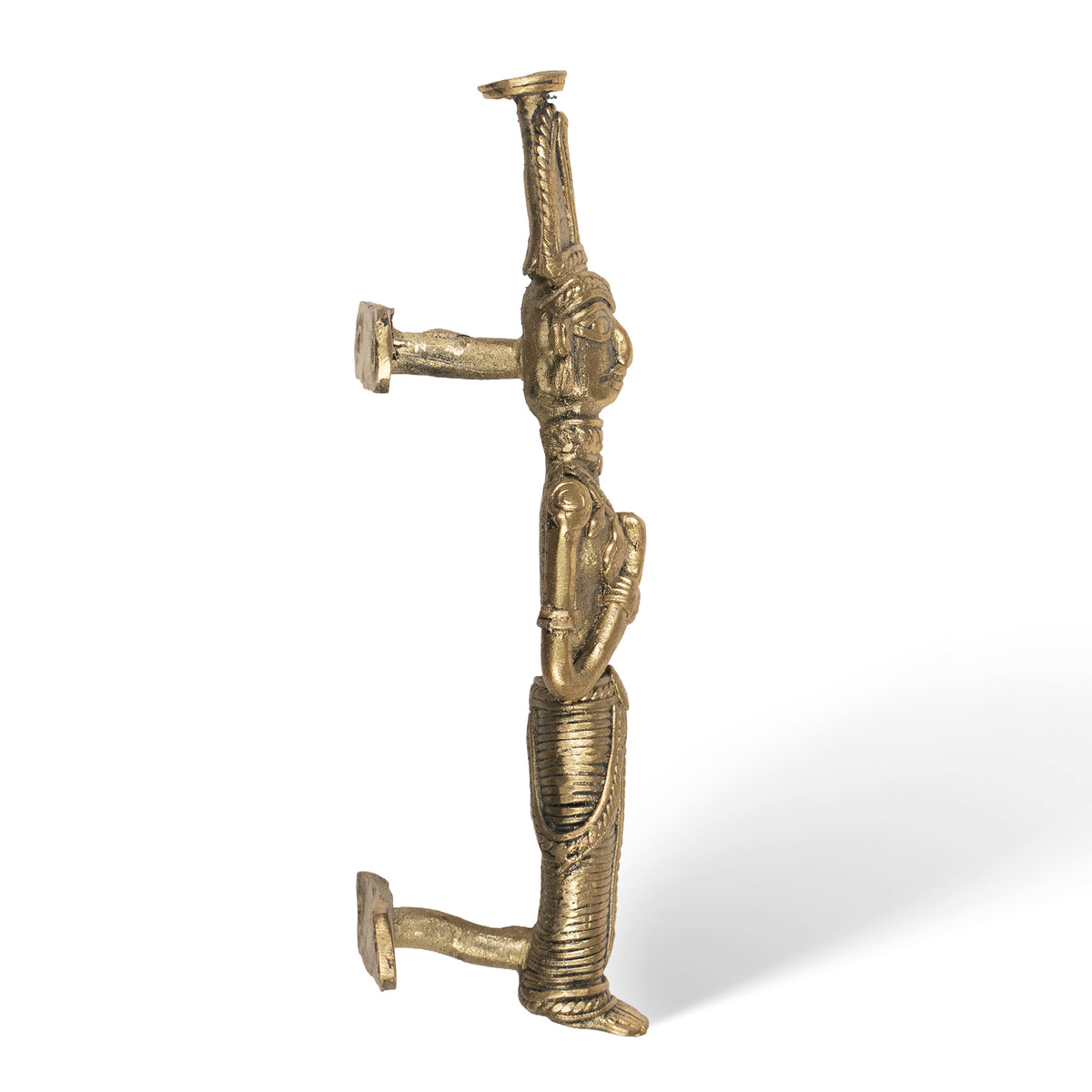 Handcrafted Dhokra Brass Door Handle | Traditional Indian Tribal Door Pull | Antique Brass Hardware