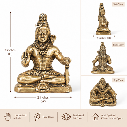 Handcrafted Brass Lord Shiva Statue – Traditional Indian Spiritual Art & Home Decor