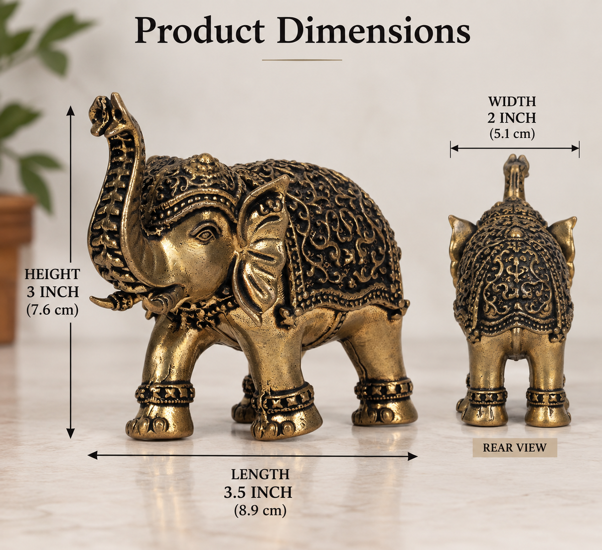 Handcrafted Dhokra Brass Elephant Sculpture – Traditional Indian Tribal Art Decor