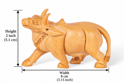 Hand Carved Wooden Cow Sculpture – Traditional Indian Wooden Cow Figurine for Home Décor