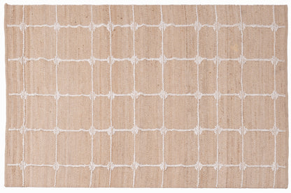 Handwoven Natural Jute Kilim Rug – 80% Jute & Wool Durrie