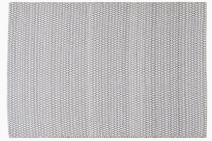Hand-Woven Wool Flatweave Area Rug – Grey & Off-White Micro Geometric Pattern Rug