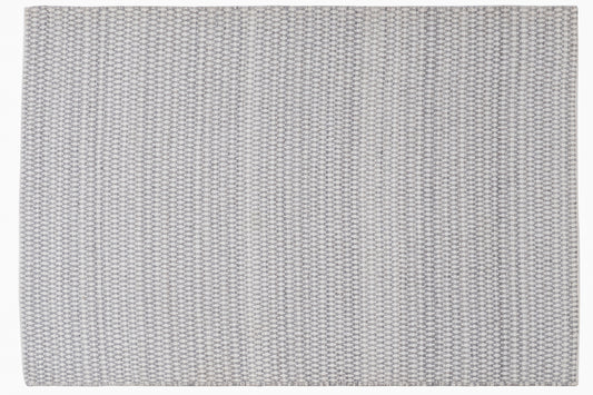 Hand-Woven Wool Flatweave Area Rug – Grey & Off-White Micro Geometric Pattern Rug