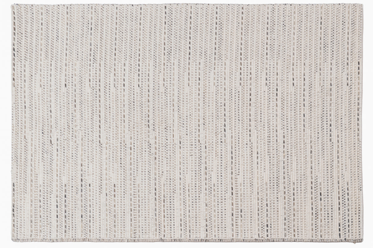 Handwoven Chunky Wool Rug – Ivory Beige Textured Area Rug, 2000 GSM