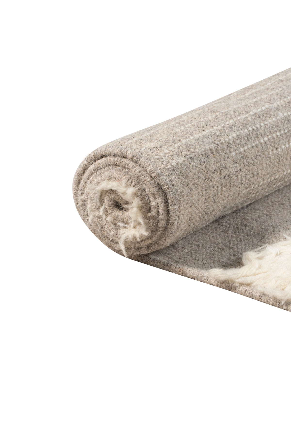 Hand Knotted Moroccan Wool Rug – Ivory Cream & Taupe Textured Geometric Area Rug