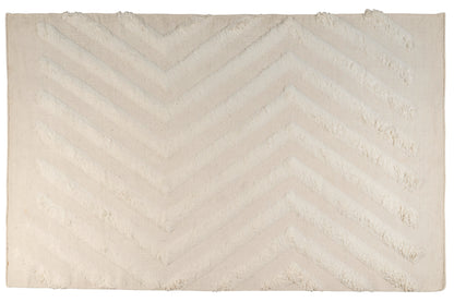 Moroccan Ivory Rug – Handwoven Textured Chevron Pattern | Luxury Beni Ourain Style Area Rug