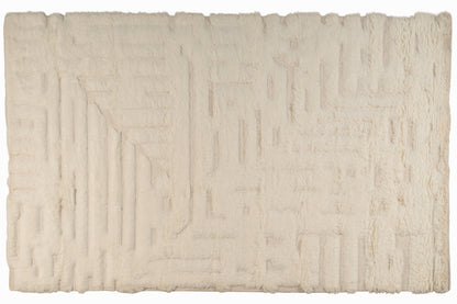 Moroccan Ivory Rug – 100% New Zealand Wool | Handwoven Textured Moroccan Area Rug
