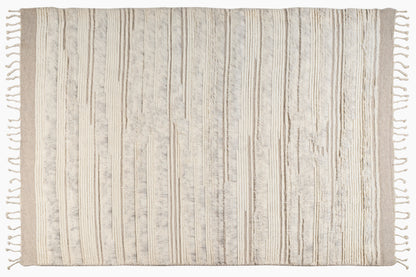 Moroccan Ivory Wool Rug – 100% New Zealand Wool | Handwoven Textured Moroccan Area Rug