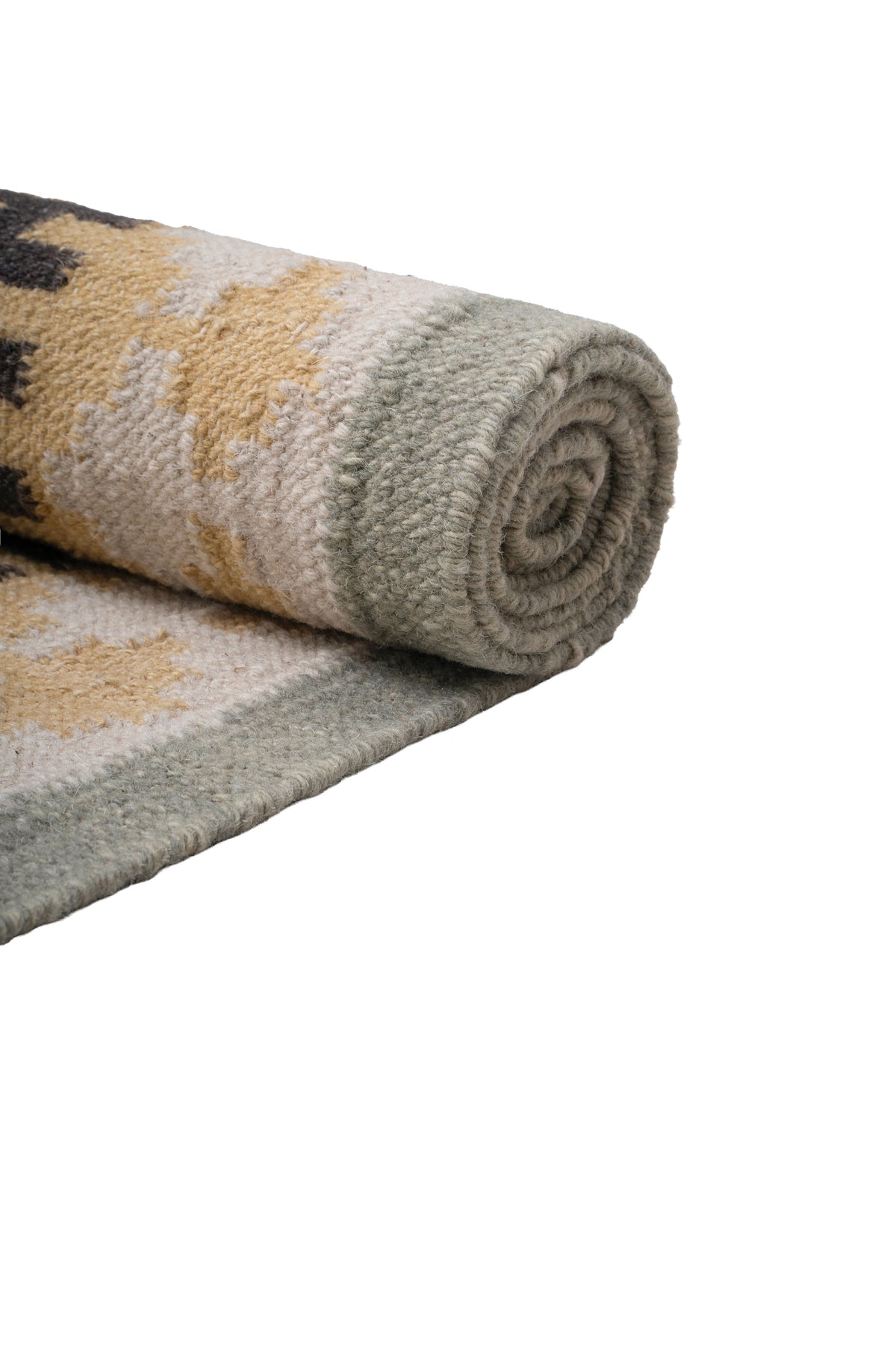 Handwoven Geometric Kilim Rug – Wool & Cotton Multicolor Durrie