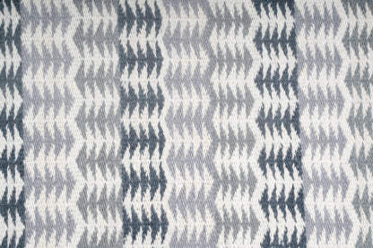 Scandinavian Grey Geometric Wool Durrie Rug – Handwoven Ivory Kilim Carpet