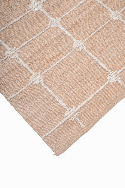 Handwoven Natural Jute Kilim Rug – 80% Jute & Wool Durrie
