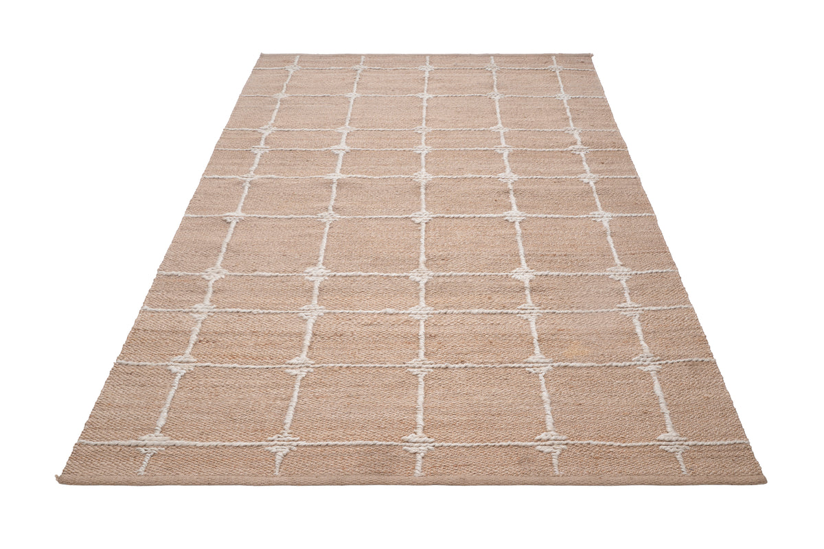 Handwoven Natural Jute Kilim Rug – 80% Jute & Wool Durrie
