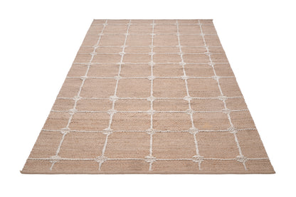 Handwoven Natural Jute Kilim Rug – 80% Jute & Wool Durrie