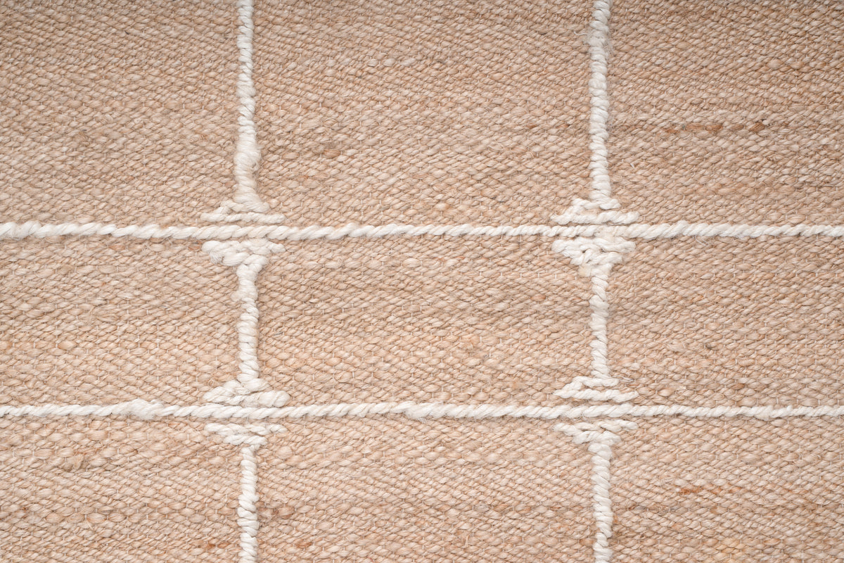 Handwoven Natural Jute Kilim Rug – 80% Jute & Wool Durrie