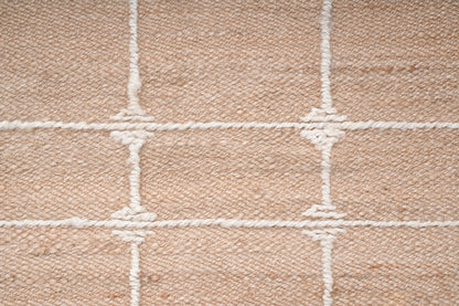 Handwoven Natural Jute Kilim Rug – 80% Jute & Wool Durrie