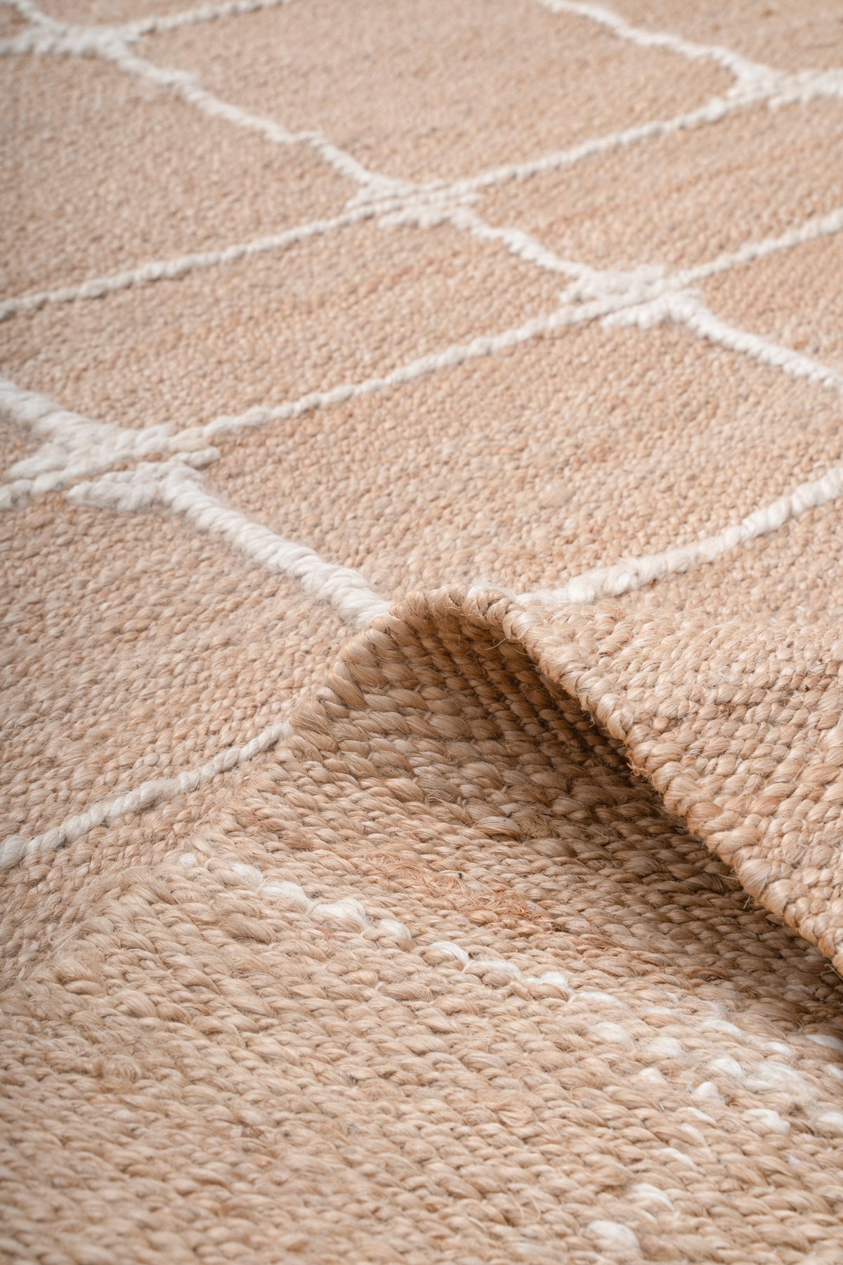 Handwoven Natural Jute Kilim Rug – 80% Jute & Wool Durrie