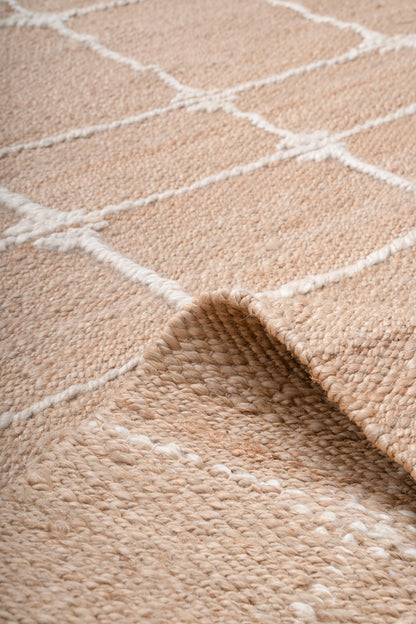 Handwoven Natural Jute Kilim Rug – 80% Jute & Wool Durrie