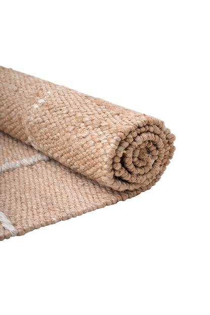 Handwoven Natural Jute Kilim Rug – 80% Jute & Wool Durrie