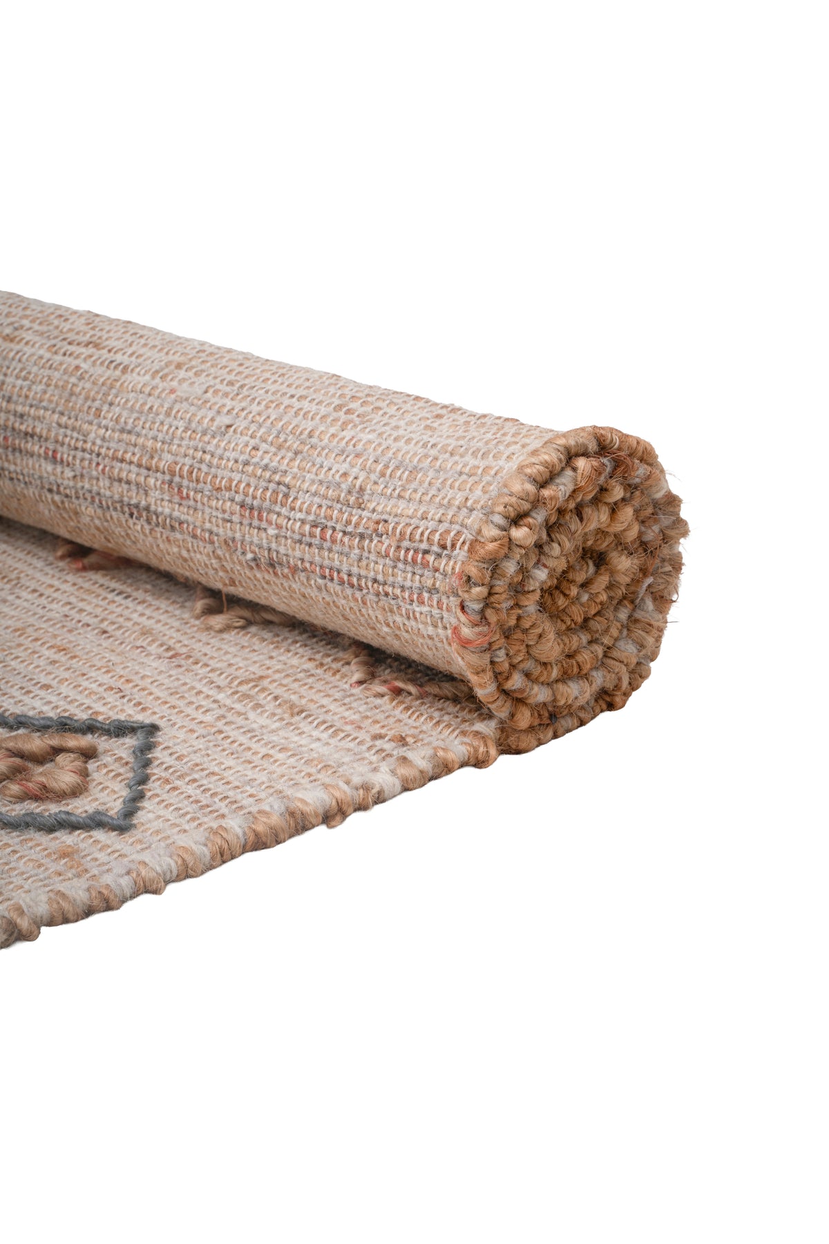 Handwoven Jute Rug, Natural Geometric Kilim Durrie, Boho Scandinavian Area Rug, Neutral Flatweave Carpet