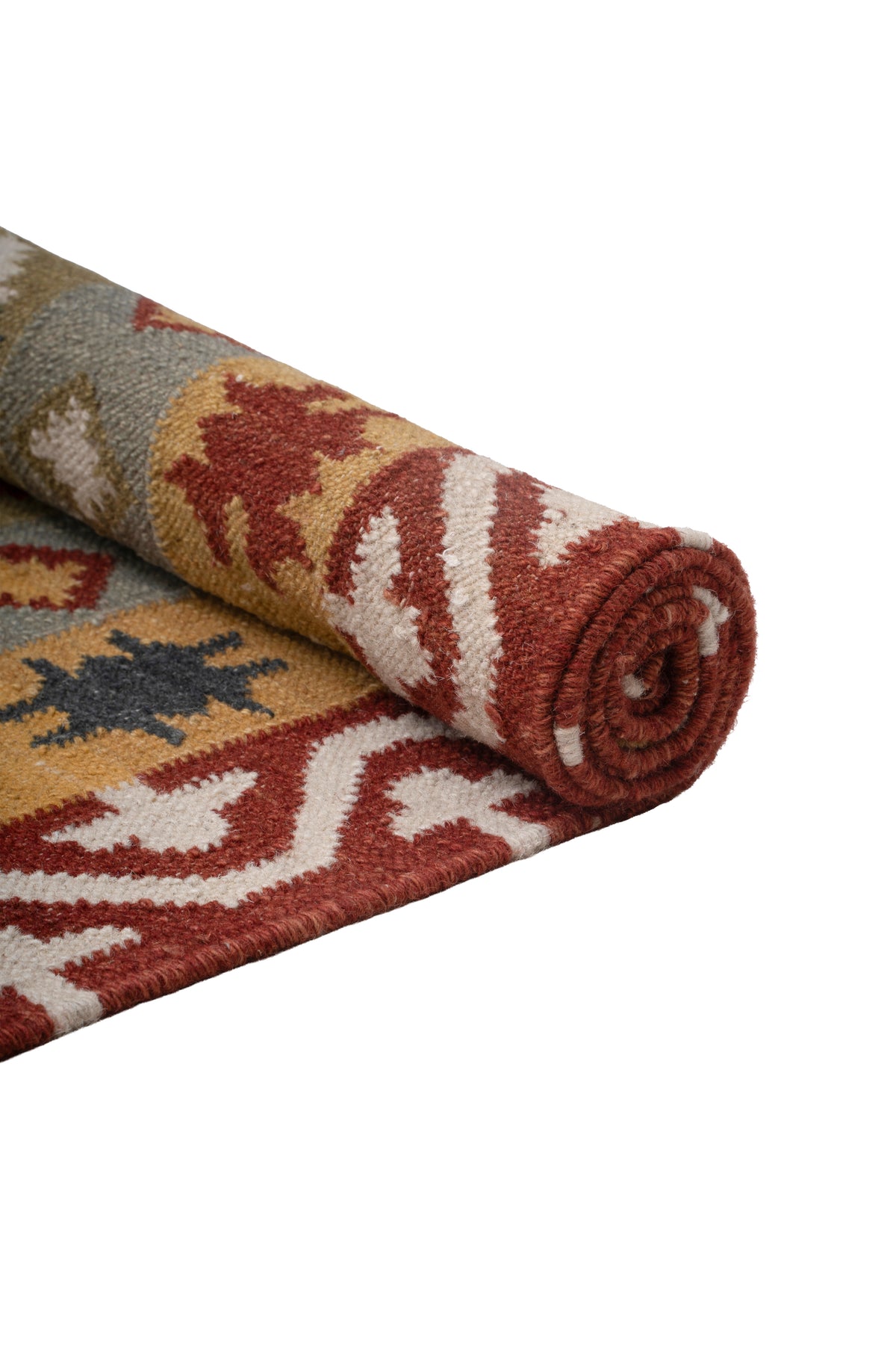 Handwoven Wool Kilim Rug, Multicolor Geometric Tribal Area Rug, Traditional Southwestern Flatweave Carpet, Bohemian Home Decor
