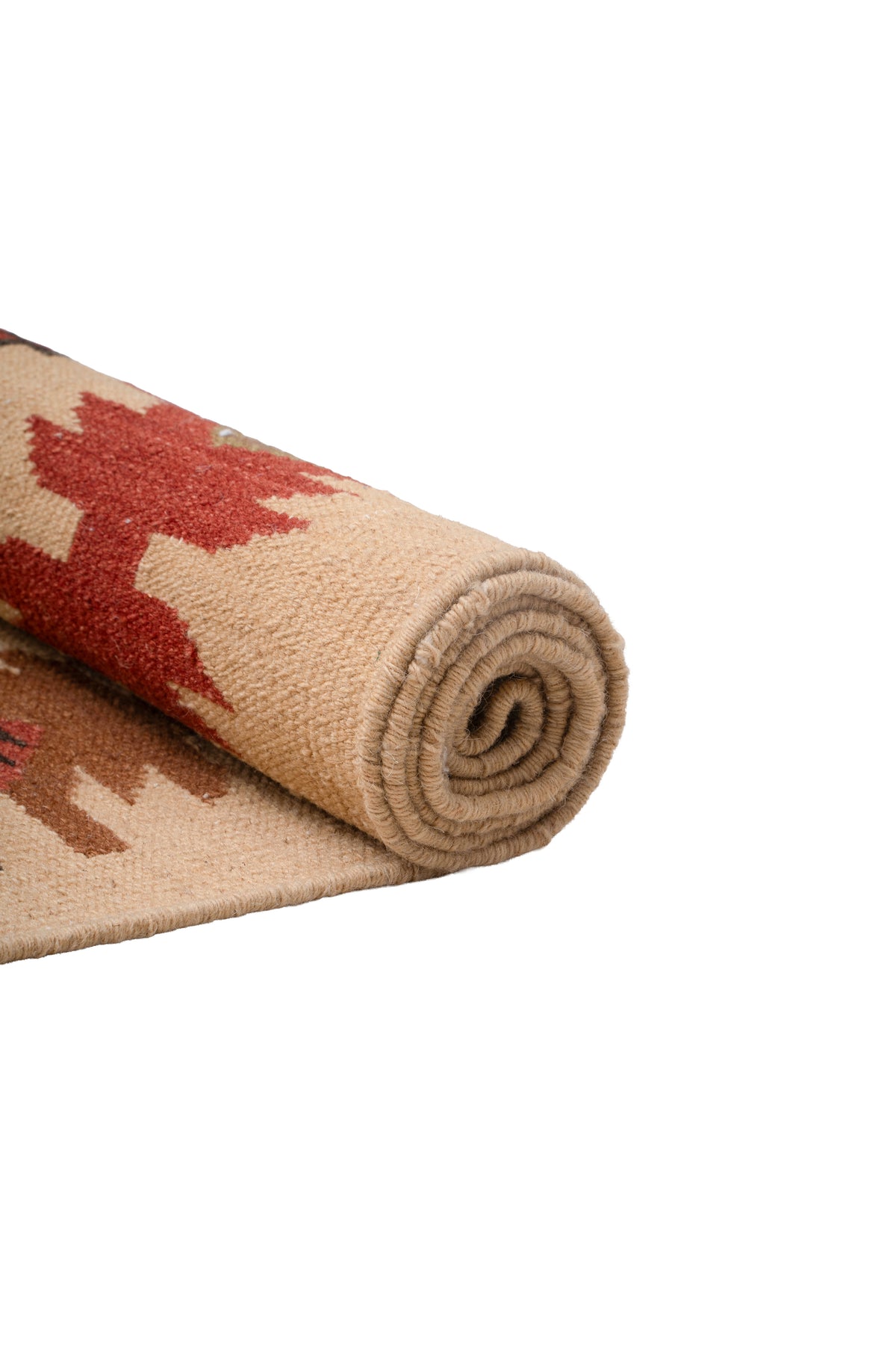 Traditional Handwoven Kilim Area Rug – Multicolor Tribal Geometric Pattern with Earthy Tones and Fringed Ends
