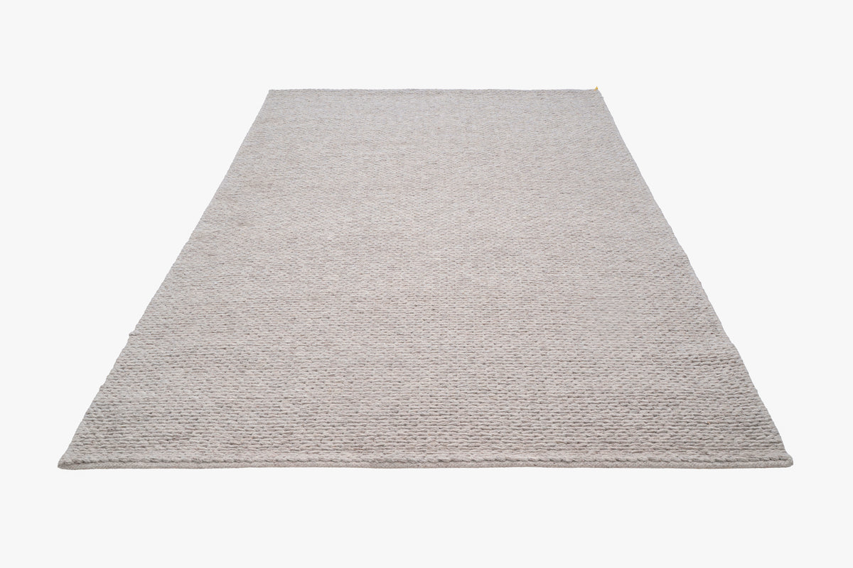 Handwoven Natural Grey Wool Area Rug | Soft Textured Flatweave Rug for Modern, Scandinavian & Rustic Interiors