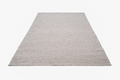Handwoven Natural Grey Wool Area Rug | Soft Textured Flatweave Rug for Modern, Scandinavian & Rustic Interiors