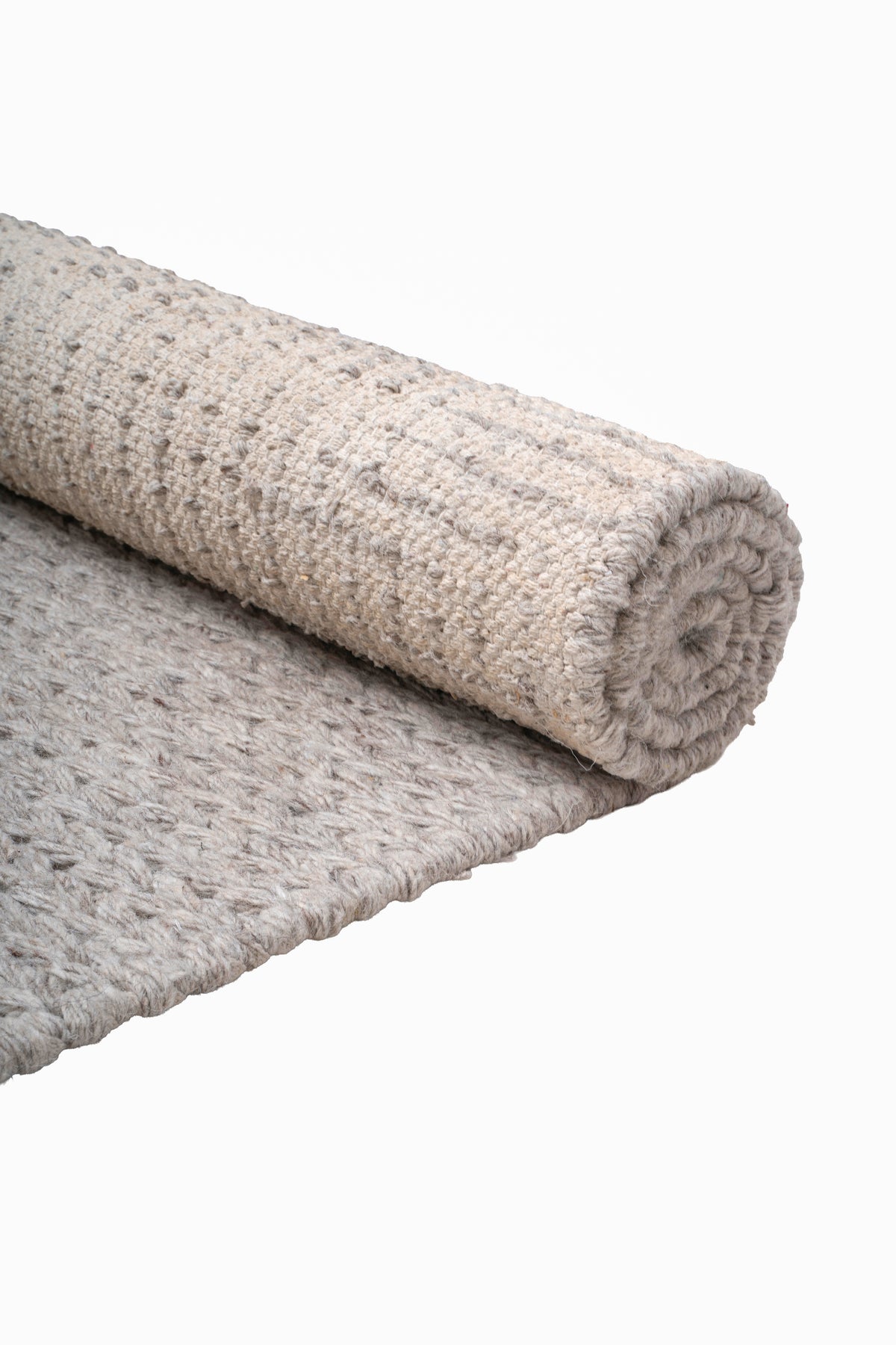 Handwoven Natural Grey Wool Area Rug | Soft Textured Flatweave Rug for Modern, Scandinavian & Rustic Interiors