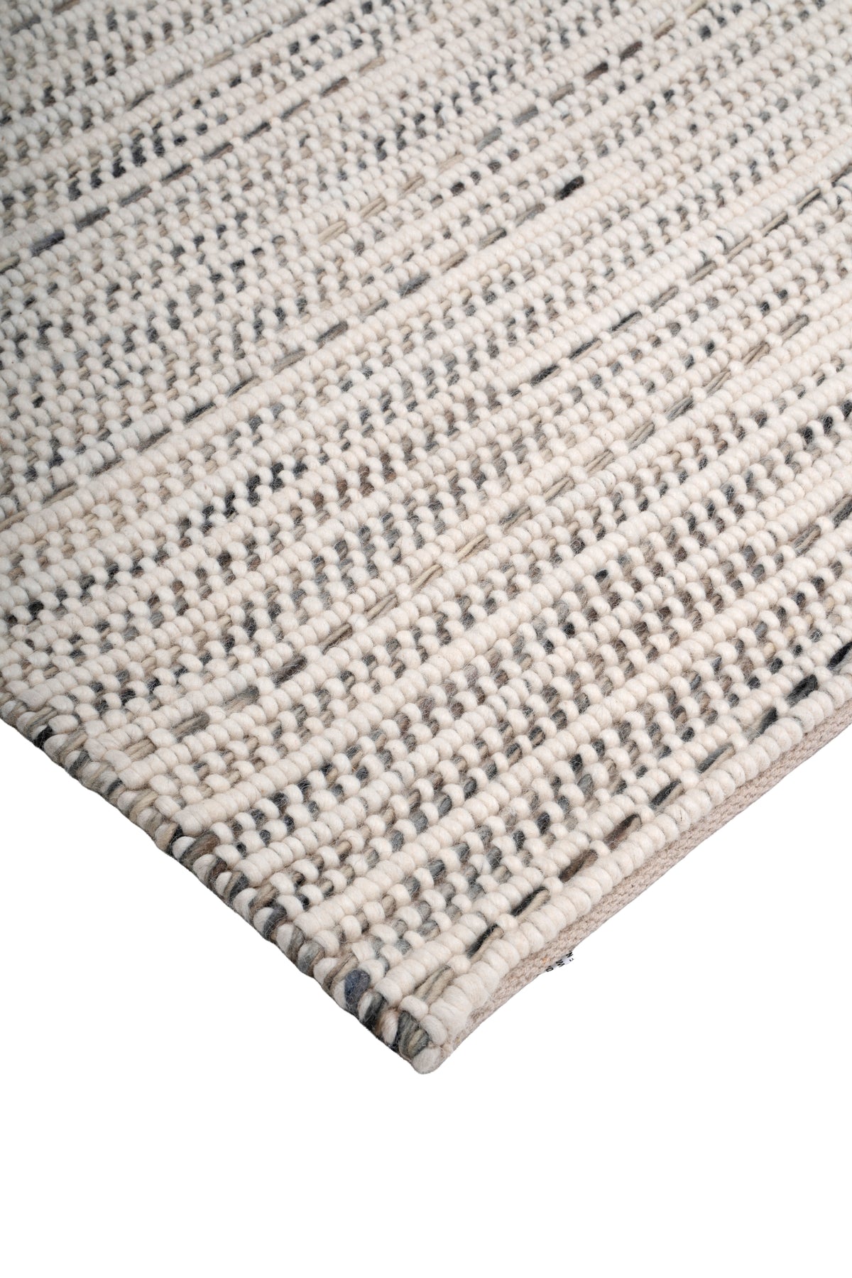 Handwoven Chunky Wool Rug – Ivory Beige Textured Area Rug, 2000 GSM