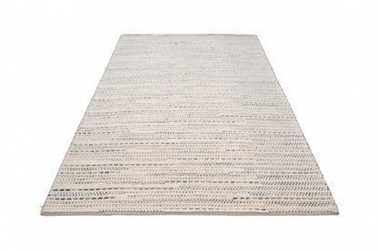 Handwoven Chunky Wool Rug – Ivory Beige Textured Area Rug, 2000 GSM