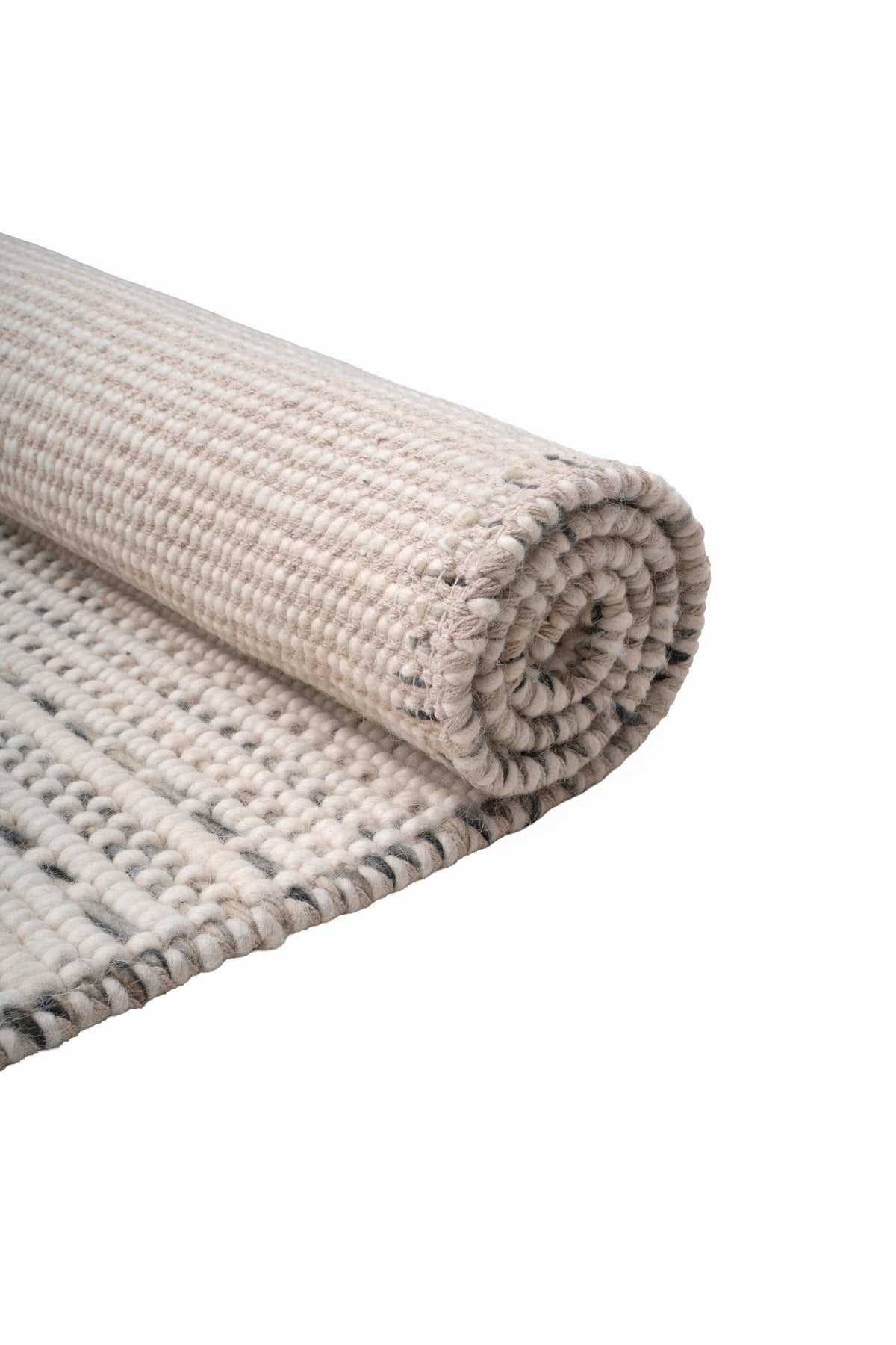 Handwoven Chunky Wool Rug – Ivory Beige Textured Area Rug, 2000 GSM