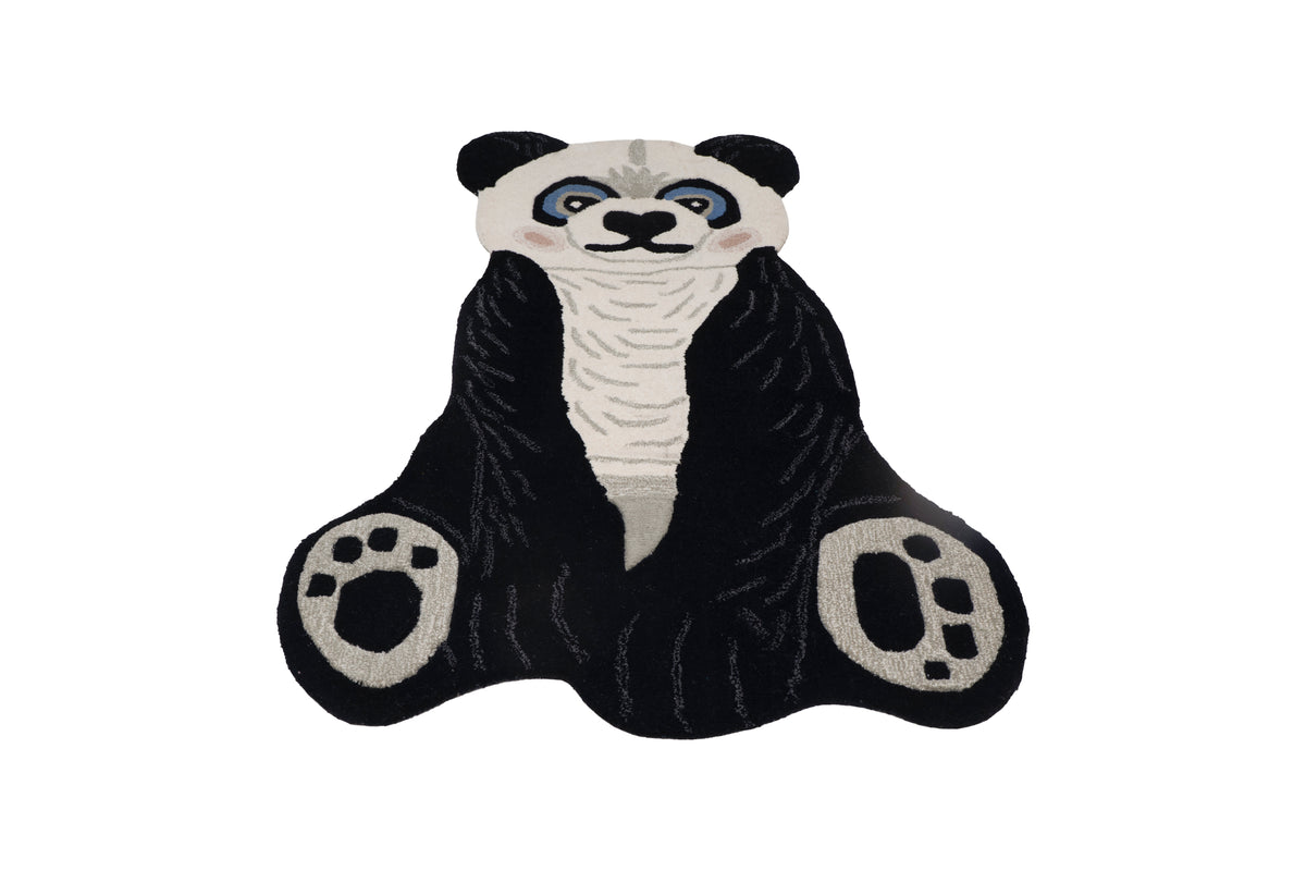 Hand Tufted Panda Wool Rug | Kids Animal Area Rug | Handmade Wool Carpet | Nursery & Playroom Decor