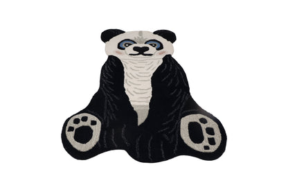 Hand Tufted Panda Wool Rug | Kids Animal Area Rug | Handmade Wool Carpet | Nursery & Playroom Decor