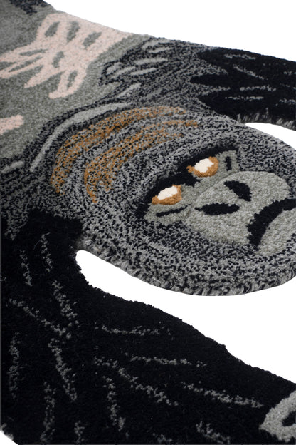 Hand Tufted Gorilla Shaped Wool Rug – Kids Room Animal Area Rug | 2×3 ft