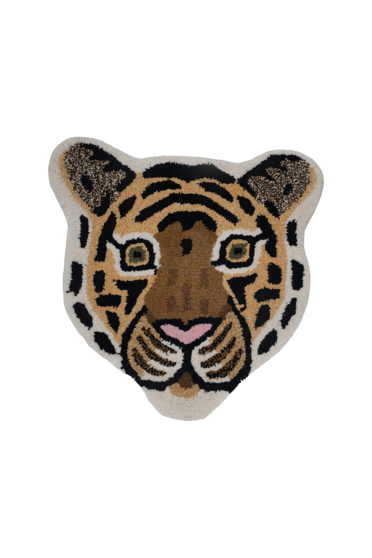 Hand Tufted Tiger Shaped Wool Rug – Animal Kids Room Accent Rug | 1.6 × 1.6 Feet