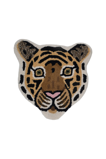Hand Tufted Tiger Shaped Wool Rug – Animal Kids Room Accent Rug | 1.6 × 1.6 Feet