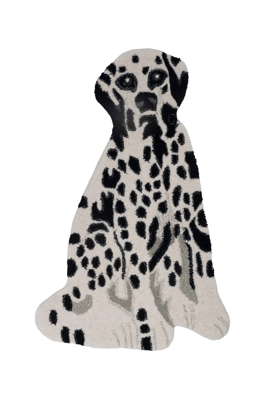 Hand Tufted Dalmatian Dog Shaped Wool Rug – Animal Kids Room Accent Rug | 2 × 3 Feet