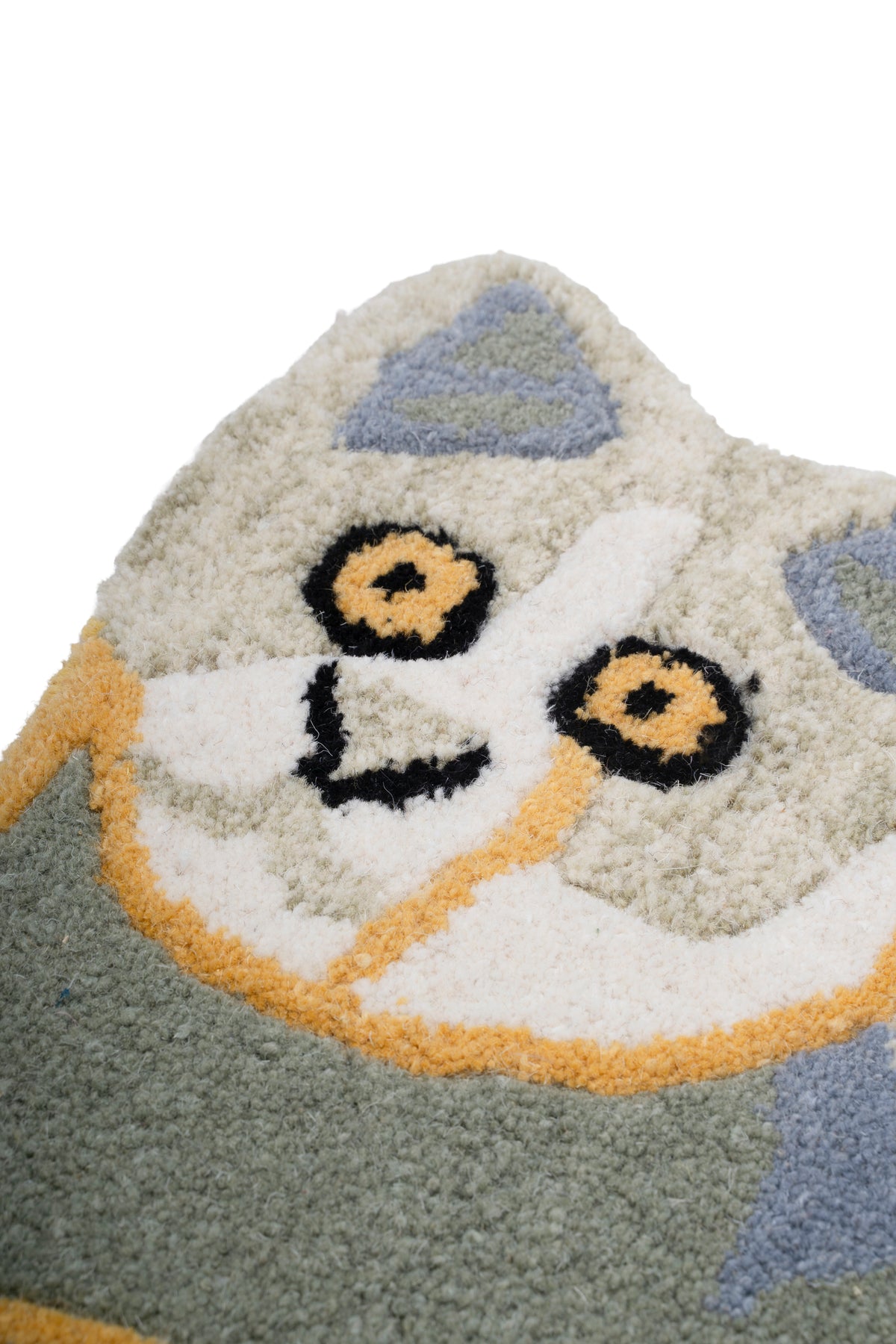 Hand Tufted Cat Shaped Wool Rug – Cute Animal Kids Room & Nursery Accent Rug | 2.3 × 1.4 Feet