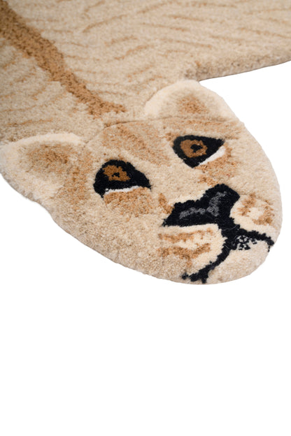 Hand Tufted Tiger Rug – Animal Shaped Wool Rug for Kids Room, Bedroom & Modern Décor | 3 × 4 Feet