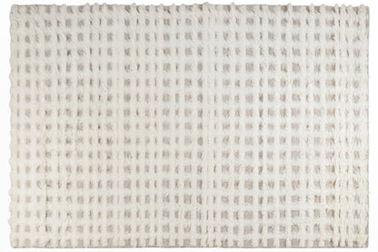 Moroccan Ivory Wool Rug – 100% New Zealand Wool | Handwoven Abstract Line Pattern Rug