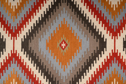 Handwoven Geometric Kilim Durrie Rug | Wool & Cotton