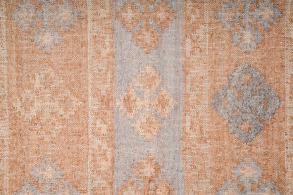 Handwoven Wool Jute Kilim Rug – Beige Vintage Distressed Durrie