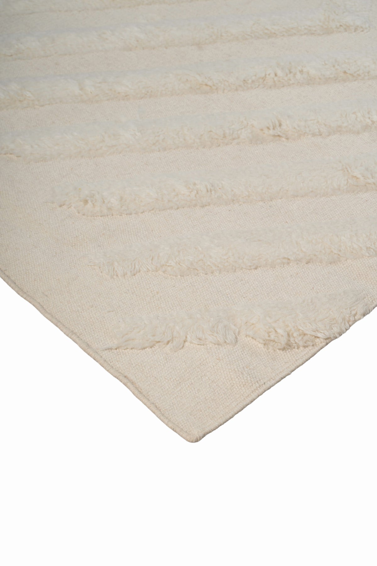 Moroccan Ivory Rug – Handwoven Textured Chevron Pattern | Luxury Beni Ourain Style Area Rug